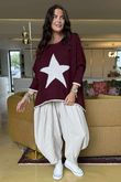 Big Softie Star Slouch Knit Burgundy -